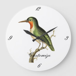 Hummingbird Perched Thunder_Cove Große Wanduhr