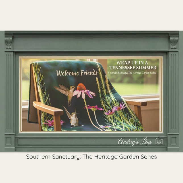 Hummingbird & Pink Coneflower Cozy Fleece Blanket (Von Creator hochgeladen)