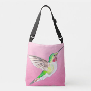 Hummingbird Pink: festes Glas Tragetaschen Mit Langen Trägern