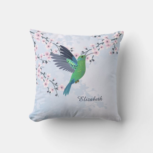 Hummingbird Pink Girly Shiny  Kissen (Vorderseite)