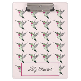 Hummingbird Pink Personalisiert Clipboard Klemmbrett