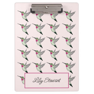 Hummingbird Pink Personalisiert Clipboard Klemmbrett
