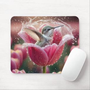 Hummingbird plasht in einem Tulip Mousepad