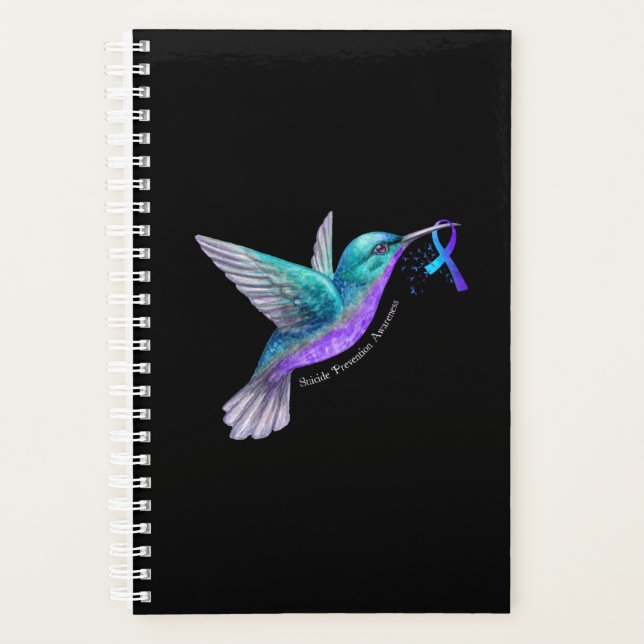 Hummingbird Purple Blue Ribbon Prévention du suici (Devant)