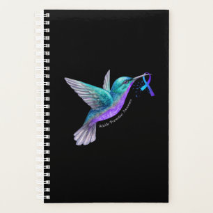 Hummingbird Purple Blue Ribbon Suicide Prevention Planer
