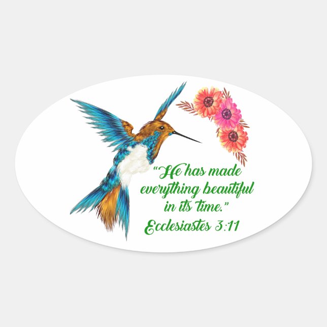 Hummingbird Quotes Ovaler Aufkleber (Vorderseite)