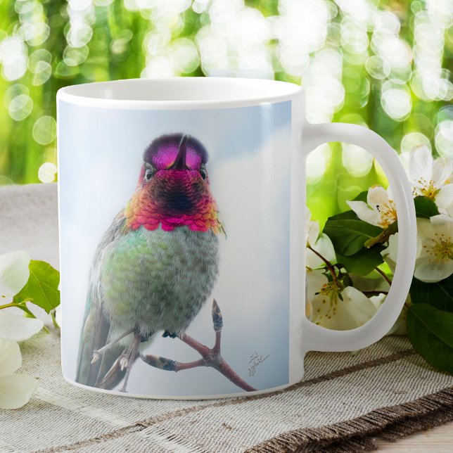 Hummingbird - Rosa rosa Throated Anna's Hummingbir Kaffeetasse (Von Creator hochgeladen)