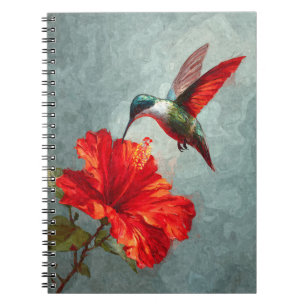Hummingbird Scarlet Hibiskus Notebook Notizblock