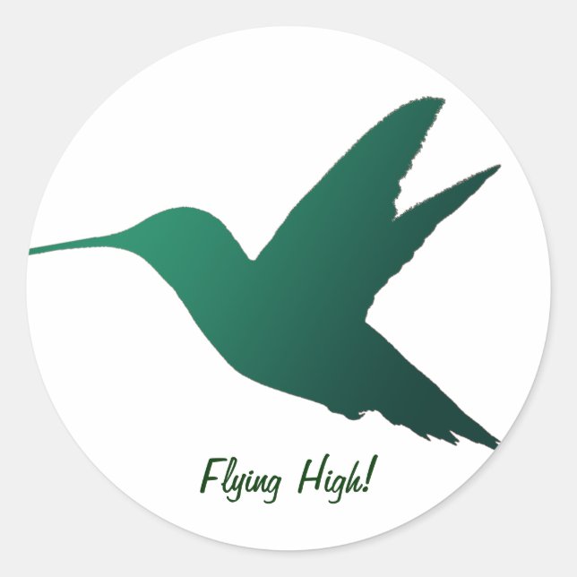 Hummingbird-Silhouette-Aufkleber Runder Aufkleber (Vorderseite)
