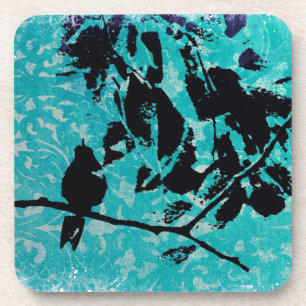 Hummingbird Silhouette im Hintergrund Untersetzer
