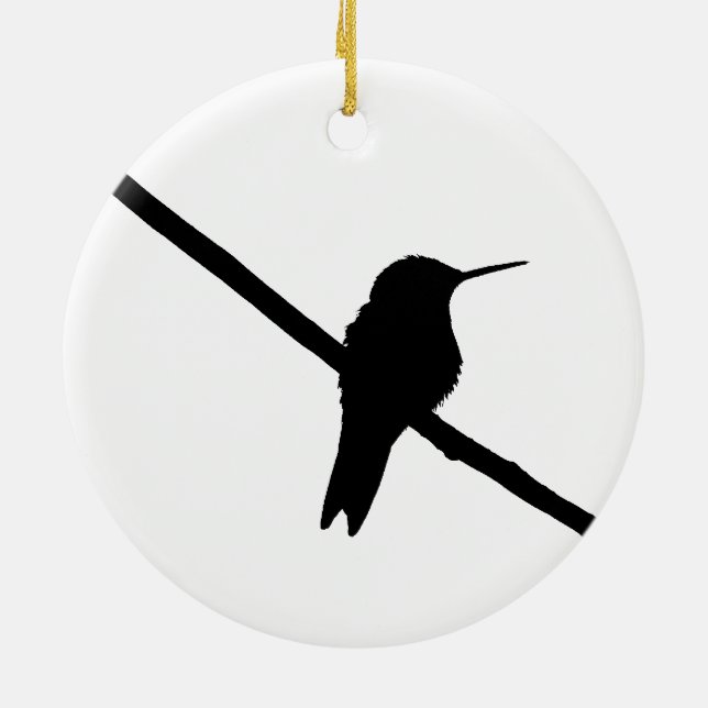 Hummingbird-Silhouette Keramik Ornament (Hinten)