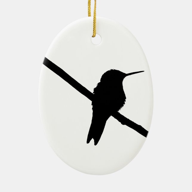 Hummingbird-Silhouette Keramik Ornament (Hinten)