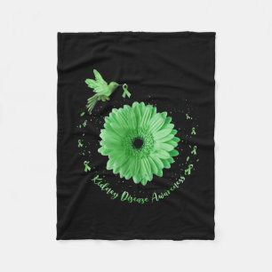 Hummingbird Sonnenblume Grüne Ribbon Nierenerkrank Fleecedecke