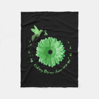 Hummingbird Sonnenblume Grüne Ribbon Nierenerkrank Fleecedecke