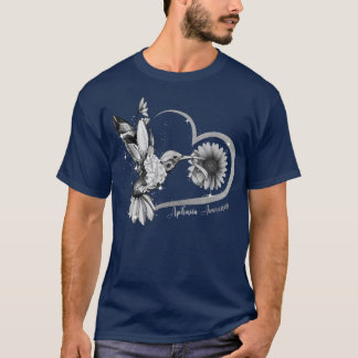 Hummingbird Sonnenblume Herz Grau Ribbon Aphasia A T-Shirt