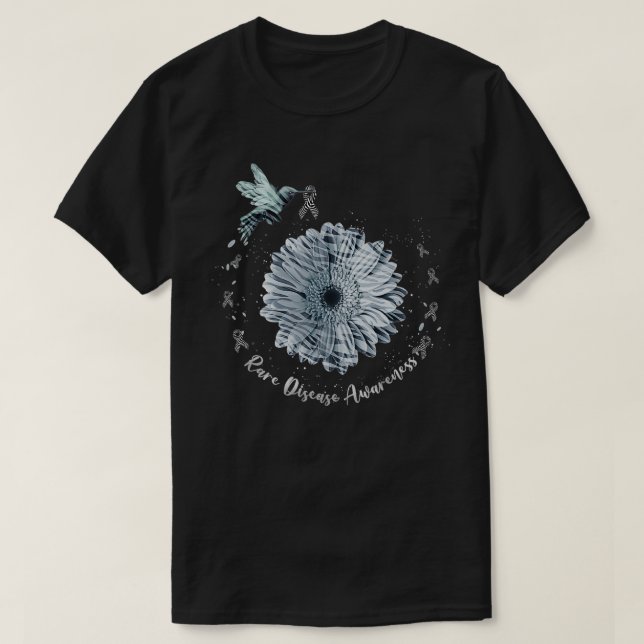 Hummingbird Sonnenblume Zebra Ribbon Seltene Krank T-Shirt (Design vorne)