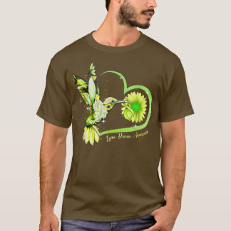 Hummingbird Sonnenblumen Grüne Ribbon Lyme Krankhe T-Shirt