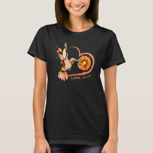 Hummingbird Sonnenblumen Herz Orange Ribbon Leukäm T-Shirt