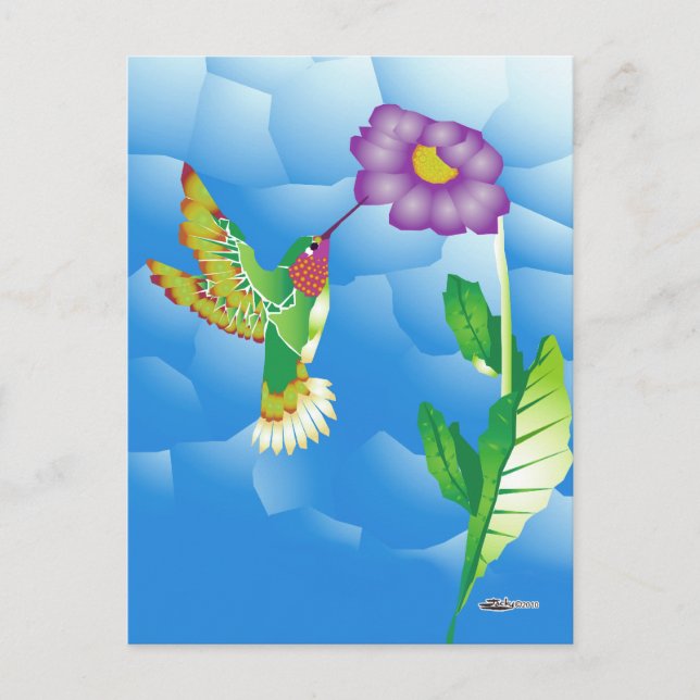 Hummingbird: stilisiert postkarte (Vorderseite)