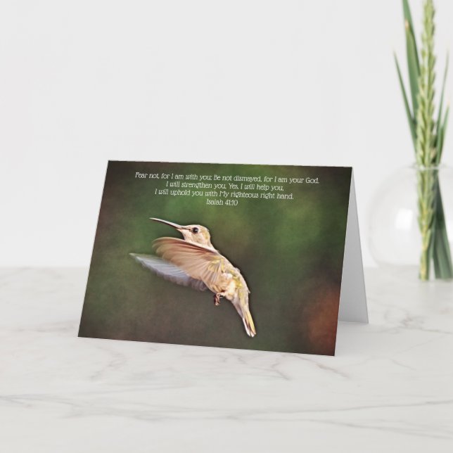 Hummingbird Still Scripture Card Isaiah 41:10 Karte (Vorderseite)