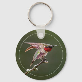 Hummingbird Stretches W/Border Schlüsselanhänger