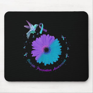 Hummingbird Sunflower Herz Lila Ribbon Suizid Mousepad