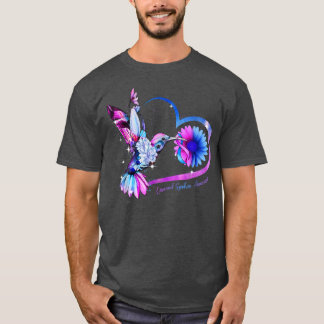 Hummingbird Sunflower Lila Blue Ribbon Emanuel S T-Shirt
