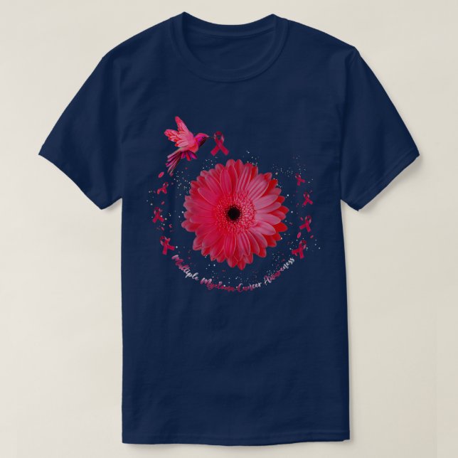 Hummingbird Sunflower Multiple Myeloma Cancer Awar T-Shirt (Design vorne)