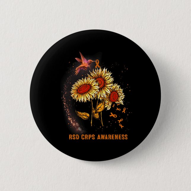 Hummingbird Sunflower Rsd Crps Bewusstsein Button (Vorderseite)