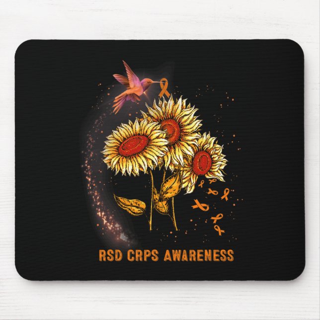 Hummingbird Sunflower Rsd Crps Bewusstsein Mousepad (Vorne)
