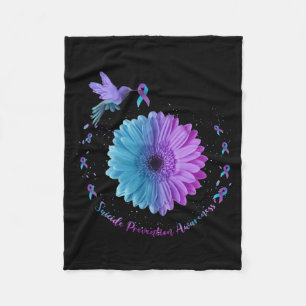 Hummingbird Sunflower Suicide Prevention Awareness Fleecedecke