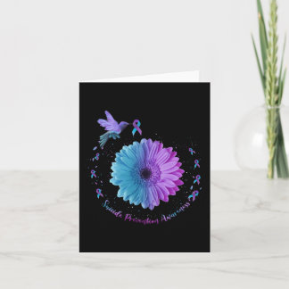 Hummingbird Sunflower Suicide Prevention Awareness Karte
