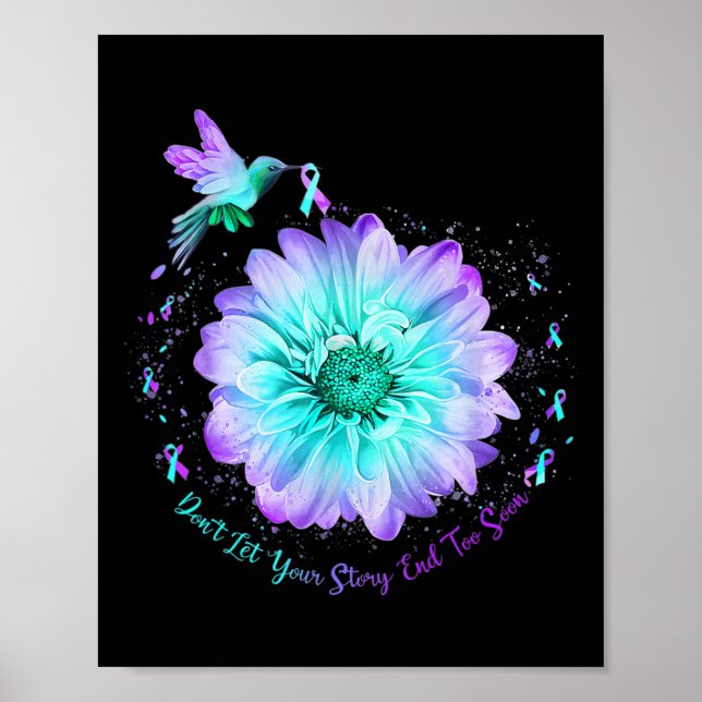 Hummingbird Sunflower Suicide Prevention Awareness Poster (Vorne)