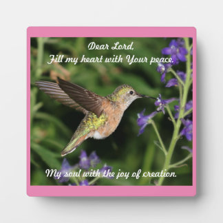 Hummingbird Tabletop Plaque mit Easel Fotoplatte