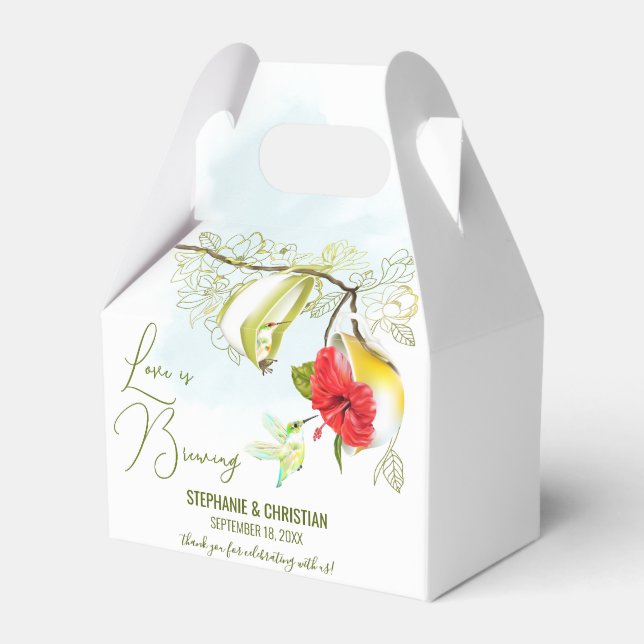 Hummingbird Tea Party Liebe brütet Geschenkschachtel (Vorderseite)