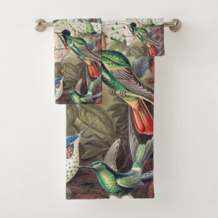Hummingbird, Trochilidae Kolibris von Ernst Haecke Badhandtuch Set