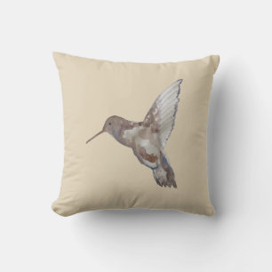 Hummingbird Tropical Painting Neutral Pillow Kissen