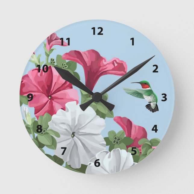 Hummingbird-Uhren Runde Wanduhr (Vorderseite)