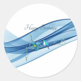Hummingbird und Blue Wave Birthday Sticker