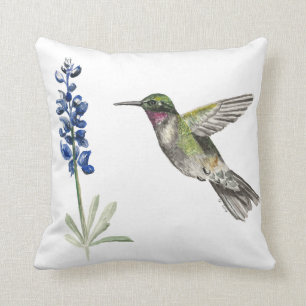 Hummingbird und Bluebonnet Kissen