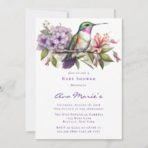 Hummingbird und Blume Girl Baby Dusche
