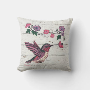 Hummingbird und Blume Kissen