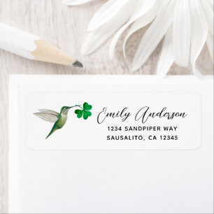 Hummingbird und Clover Return Address Label
