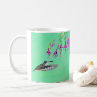 Hummingbird und Fuchsia-Malerei Kaffeetasse