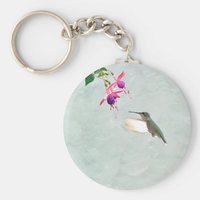 Hummingbird und Fuschia Schlüsselanhänger (Vorne)