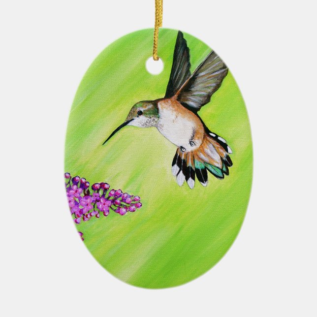 Hummingbird und Lilac Painting Keramikornament (Vorne)