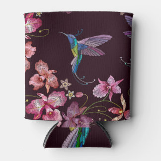 Hummingbird und Orchideen, tropische nahtlose Mode Dosenkühler