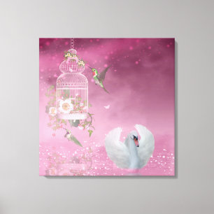 Hummingbird und Swan Leinwanddruck