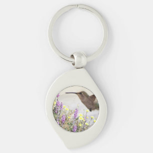 Hummingbird und Wildblumen Schlüsselanhänger für d