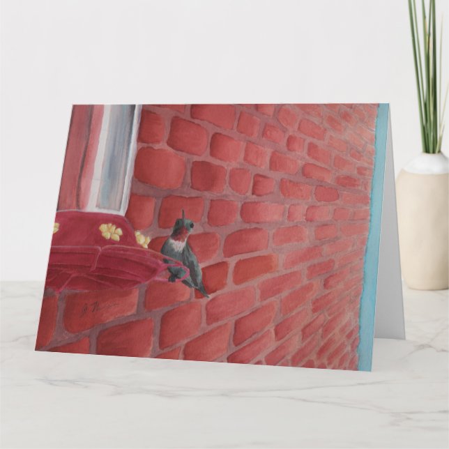 Hummingbird von einer Ziegelmauer: Karte 8.5"x11" (Vorderseite)